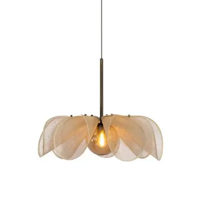 Taklampa Styrka 63 cm Beige/ Antique Mässing
