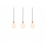 Tala - Linear Triple Taklampa w/3 Sphere IV Brass/White
