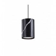 Terence Woodgate - Solid Taklampa Cylinder Nero Marquina Marble