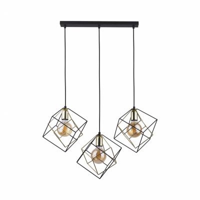 TK Alambre taklampa, w. 3 skärmar - guld och svart stål