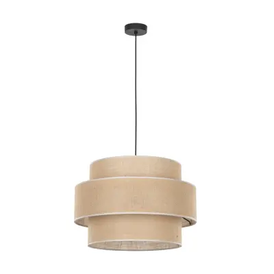 TK Calisto taklampa - naturjute och svart metall