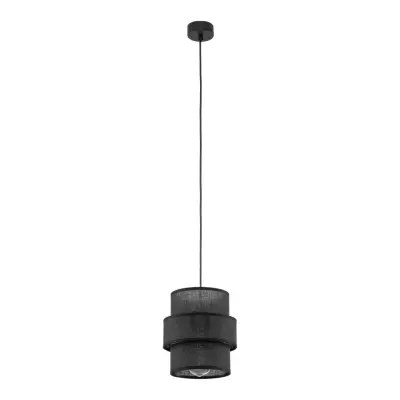 TK Calisto taklampa - svart tyg och svart stål