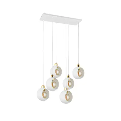 TK Cyklop taklampa, w. 6 nyanser - guld och vitt stål