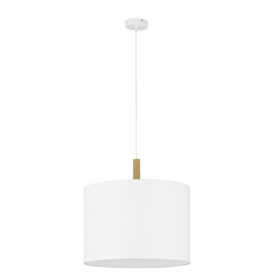 TK Deva taklampa - vitt tyg/furu och vitt stål