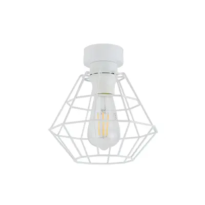 TK Diamant taklampa M - vit stål