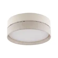 TK Eco taklampa 450, rund - naturtyg och vit metall