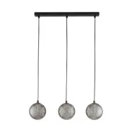 TK Elena taklampa, w. 3 skärmar - grafitglas och svart metall