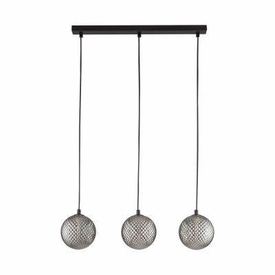 TK Elena taklampa, w. 3 skärmar - grafitglas och svart metall