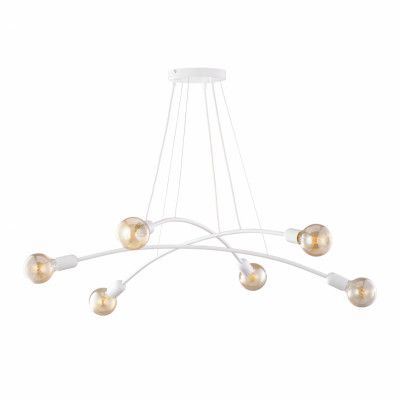 TK Helix taklampa - vit metall