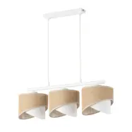 TK Marlon taklampa, w. 3 sk&auml;rmar - naturlig jute och vitt tyg