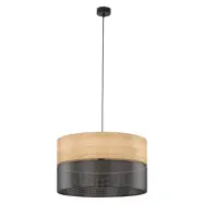 TK Nicol taklampa - naturfaner och svart PVC-folie/metall