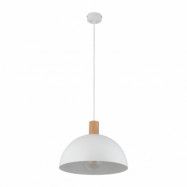 TK Oslo taklampa - vit metall och trä