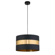 TK Paris taklampa - svart tyg och guldmetall