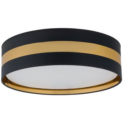 TK Paris taklampa - svart tyg och guldmetall