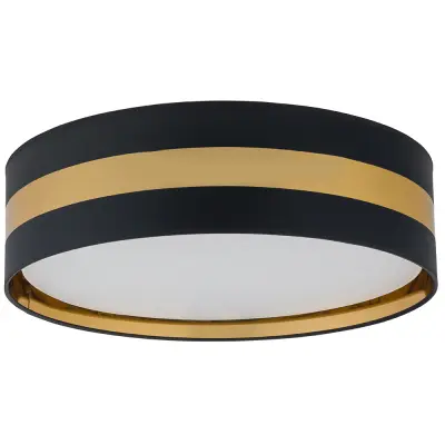 TK Paris taklampa - svart tyg och guldmetall