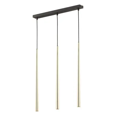 TK Piano taklampa, w. 3 skärmar - guldmetall