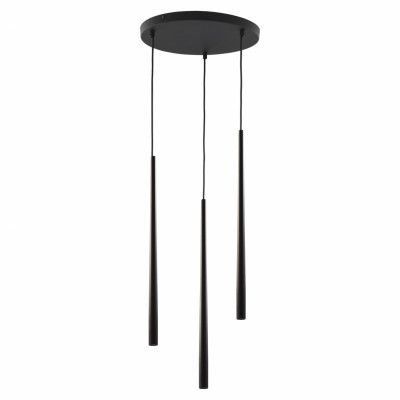 TK Piano taklampa, w. 3 skärmar - svart metall