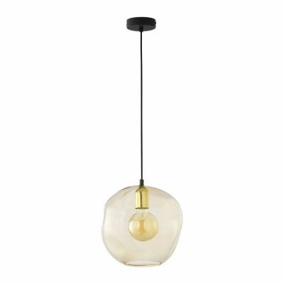 TK Sol taklampa - bärnstensglas och guldmetall