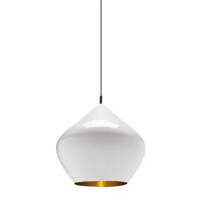 Tom Dixon - Beat Stout LED Taklampa Glossy White/Brass-