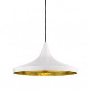 Tom Dixon - Beat Wide LED Taklampa Glossy White/Brass-