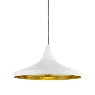 Tom Dixon - Beat Wide LED Taklampa Glossy White/Brass-