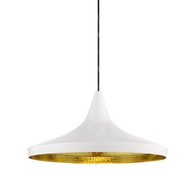 Tom Dixon - Beat Wide LED Taklampa Glossy White/Brass-