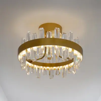 Triumph LED-taklampa, mässing/klar, metall, glas, 2 700 K – By Rydéns - Vardagsrum - Modern - Med en ljuskälla