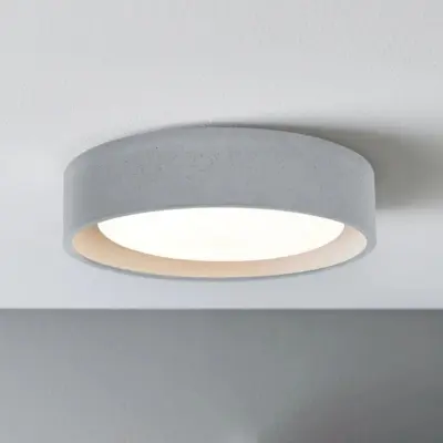 Uno taklampa, grå, betong, Ø 27 cm, GX53 – Beacon Beacon Lighting - Vardagsrum - Rund