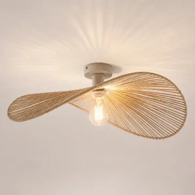 Valdorin taklampa, beige, 75 cm x 50 cm, papper, E27 – Lindby - Vardagsrum - Modern - Papper / papp - Med en ljuskälla