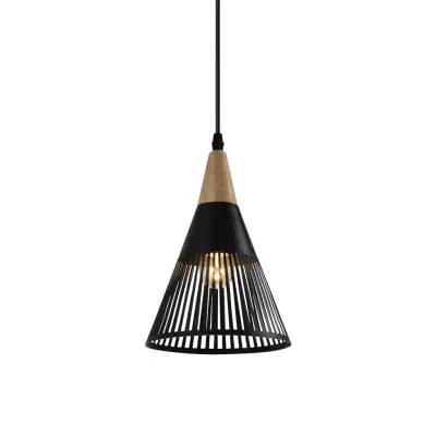 VENTURE DESIGN Gruid taklampa - natur trä och svart järn