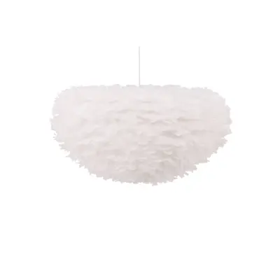 VENTURE DESIGN Nicola taklampa, X-Large - vit konstgjord fjäder
