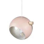 VENTURE DESIGN Tubbie taklampa - natur trä och rosa järn