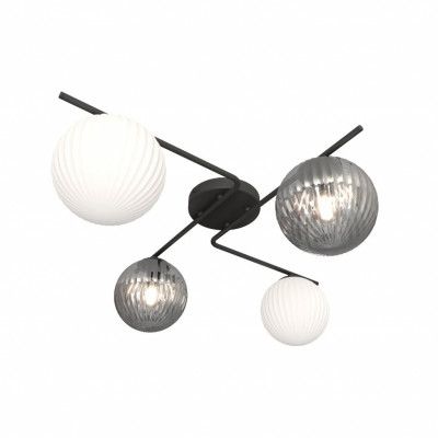 VESPA 4 Taklampa, Svart/Genomskinlig