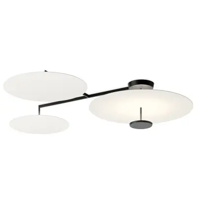 Vibia - Platt LED-taklampa, 4 lampor, Ø 90 cm, vit