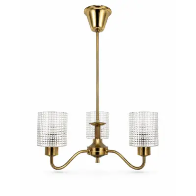 Vintage by Bright 1-2-3 Taklampa 3 arm Mässing/Vit 35 cm
