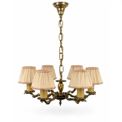 Vintage by Bright 1-2-3 Taklampa 6 arm Mässing/rosa 55 cm