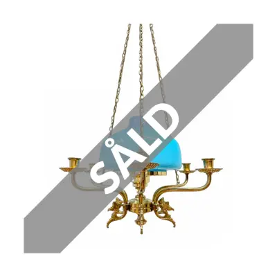 Vintage Takkrona blått glas