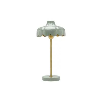 Wells bordslampa, grön/guld 50cm