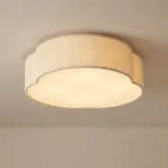 Winona LED-taklampa, snöre, 48 cm, krämfärgad, CCT – Lindby - Vardagsrum - Tyg / textil - Rund