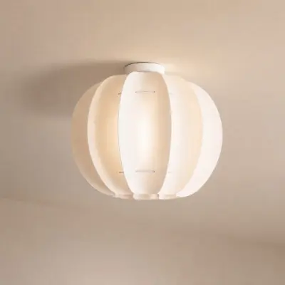Winslow taklampa, E27, Ø 50 cm, krämvit, plast – Lindby - Vardagsrum - Skandinavisk - Med en ljuskälla