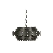 WOOOD EXCLUSIVE Khaki taklampa, rund - svart j&auml;rn