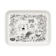 Arabia Emilia tallrik 15x19 cm Svart-vit