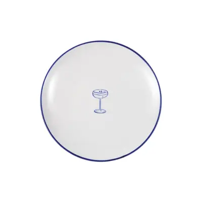 Assiette Parisa Cocktail 19 cm vit/blå