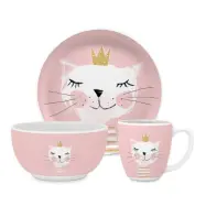 Barnservis Happy Cat Mugg/Skål/Tallrik