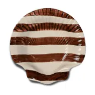 Byon Armona stripe tallrik 23,5x23,5 cm Mörkbrun-vit