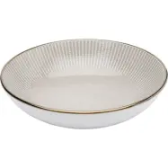 KARE DESIGN Amalia djup tallrik, m. m&ouml;nster, rund - gr&aring;/beige stengods