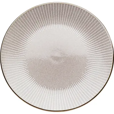 KARE DESIGN Amalia tallrik, m. mönster, rund - grå/beige stengods