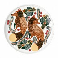 Marimekko Oiva Ketunmarja tallrik Ø20 cm White-brown-dark green