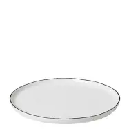 Tallrik Salt utan prickar Ø22 cm, Vit m svart rand