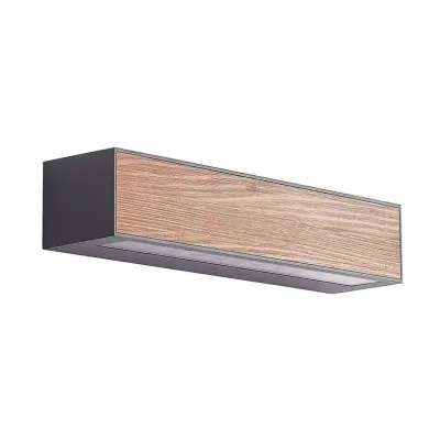 Arcchio - Miraz LED Utomhus Vägglampa Dark Grey/Dark Wood